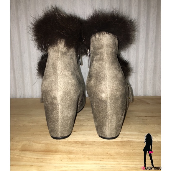 Taupe Suede Wedge Booties 37 - Picture 5 of 7
